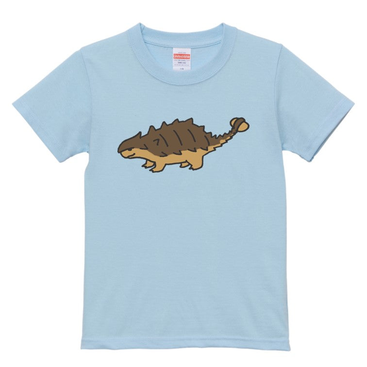 かわいい恐竜のキッズ/ベビーTシャツ半袖Tシャツ【アンキロサウルス】おもしろTシャツ ネタTシャツ