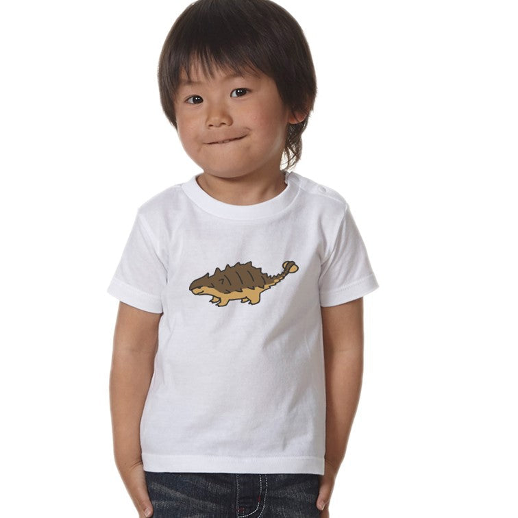 かわいい恐竜のキッズ/ベビーTシャツ半袖Tシャツ【アンキロサウルス】おもしろTシャツ ネタTシャツ