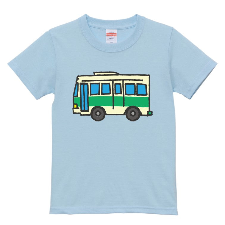 はたらくくるまのキッズ/ベビーTシャツ半袖Tシャツ【バス】おもしろTシャツ ネタTシャツ