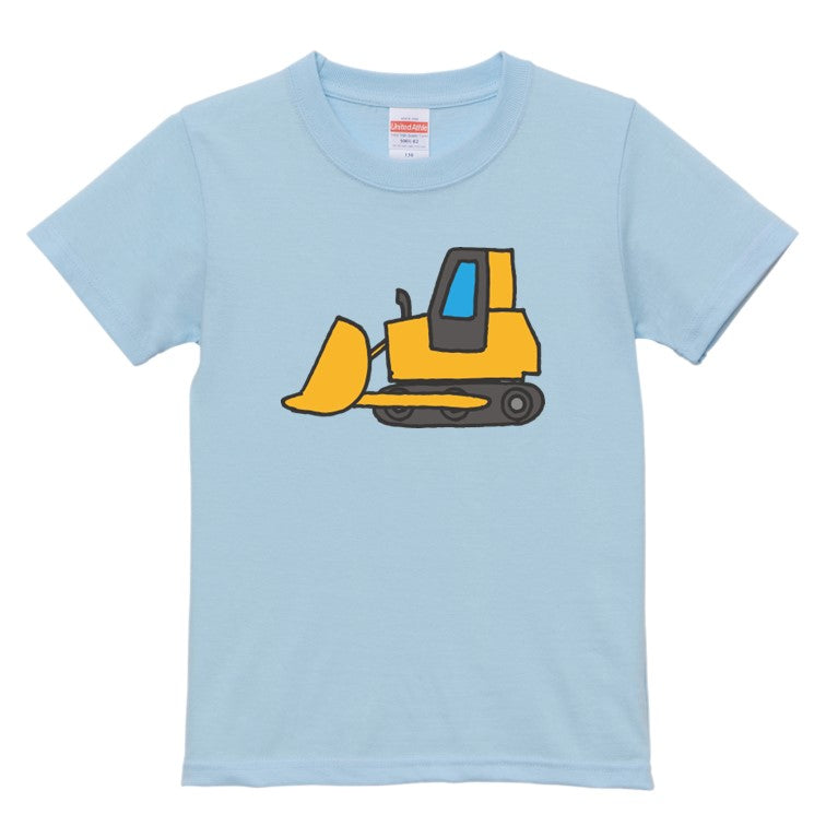 はたらくくるまのキッズ/ベビーTシャツ半袖Tシャツ【ブルドーザー】おもしろTシャツ ネタTシャツ