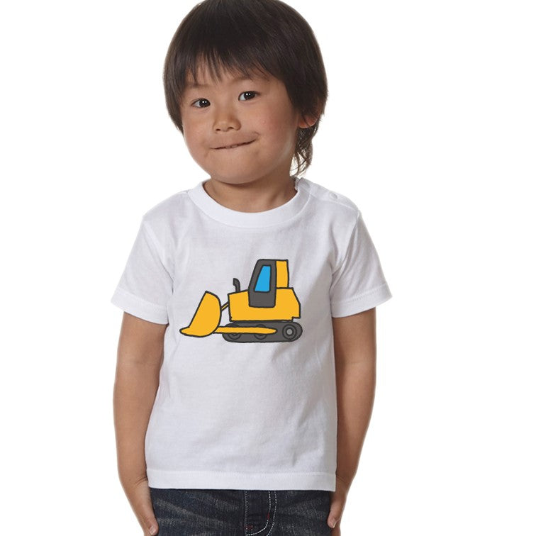 はたらくくるまのキッズ/ベビーTシャツ半袖Tシャツ【ブルドーザー】おもしろTシャツ ネタTシャツ