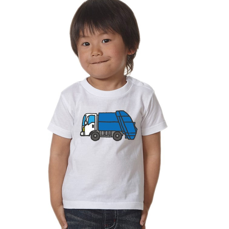 はたらくくるまのキッズ/ベビーTシャツ半袖Tシャツ【ゴミ収集車】おもしろTシャツ ネタTシャツ