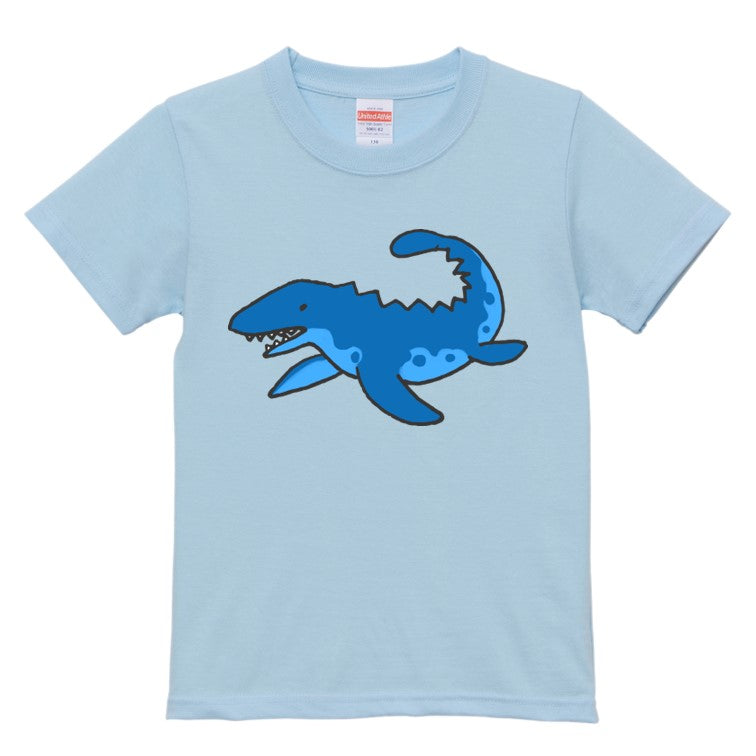 かわいい恐竜のキッズ/ベビーTシャツ半袖Tシャツ【モササウルス】おもしろTシャツ ネタTシャツ