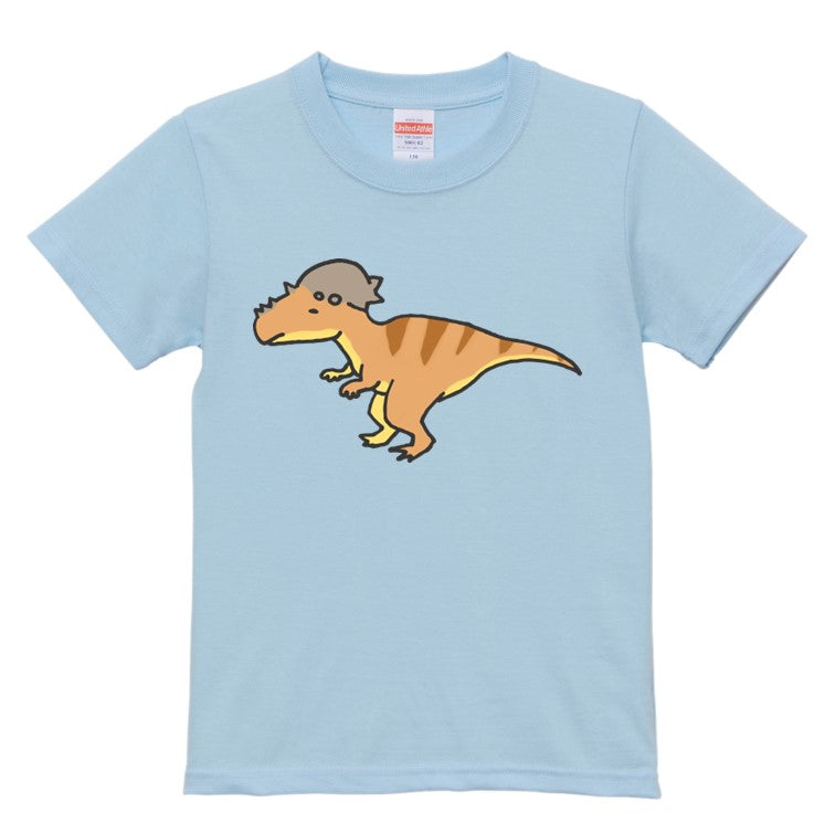 かわいい恐竜のキッズ/ベビーTシャツ半袖Tシャツ【パキケファロサウルス】おもしろTシャツ ネタTシャツ