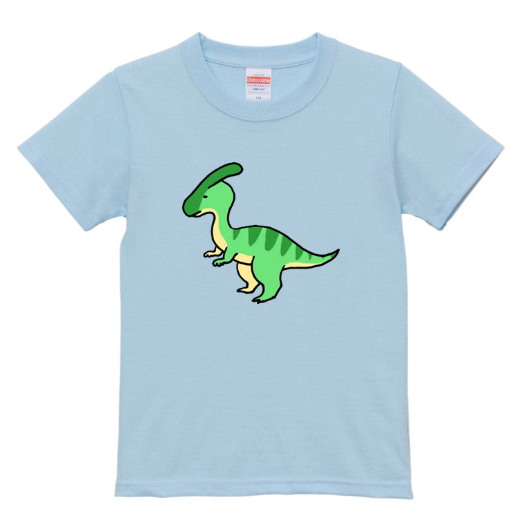 かわいい恐竜のキッズ/ベビーTシャツ半袖Tシャツ【パラサウロロフス】おもしろTシャツ ネタTシャツ