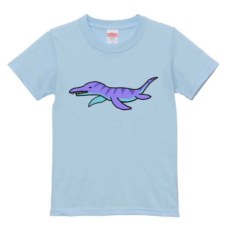 かわいい恐竜のキッズ/ベビーTシャツ半袖Tシャツ【リロプレウロドン】おもしろTシャツ ネタTシャツ