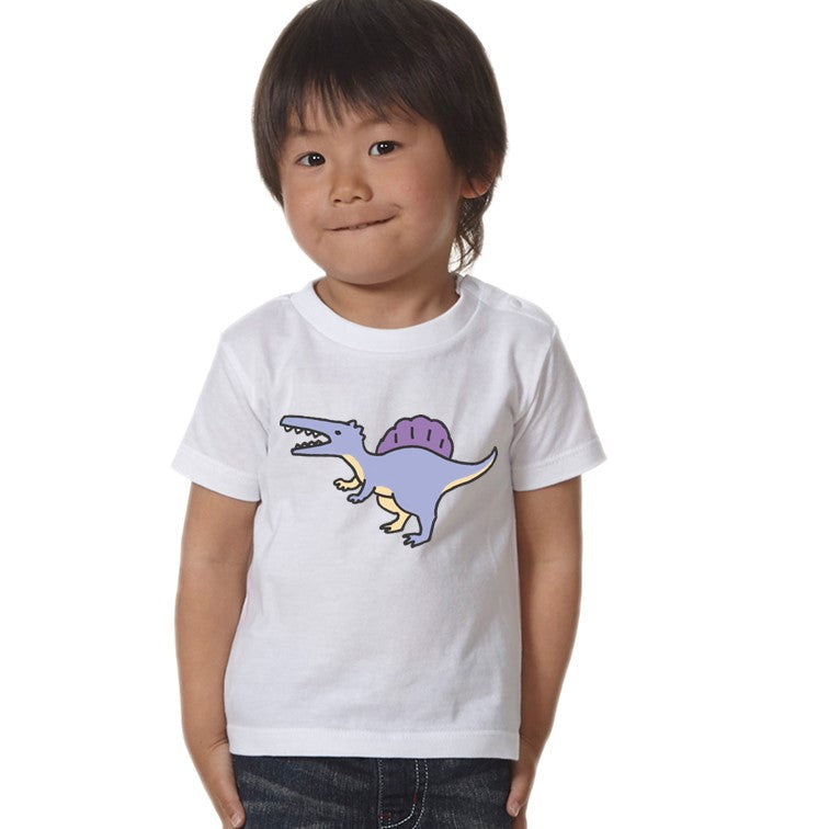 かわいい恐竜のキッズ/ベビーTシャツ半袖Tシャツ【スピノサウルス】おもしろTシャツ ネタTシャツ