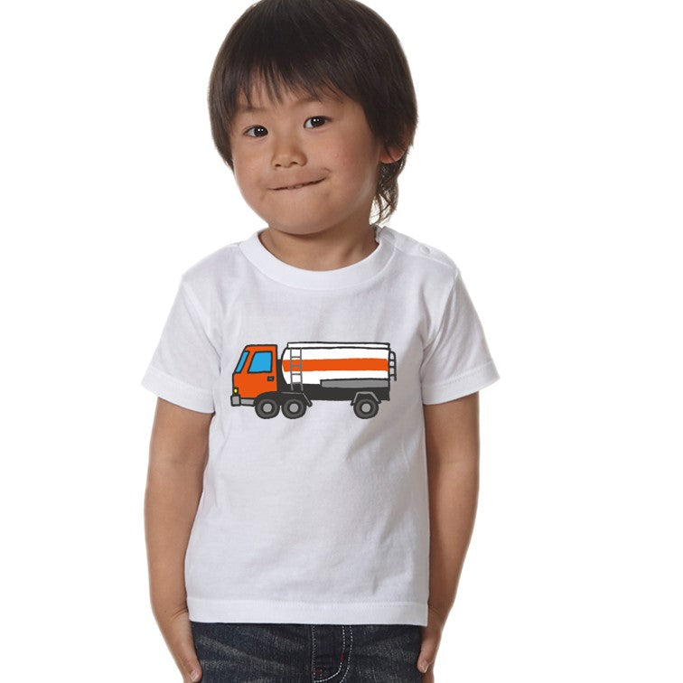 はたらくくるまのキッズ/ベビーTシャツ半袖Tシャツ【タンクローリー】おもしろTシャツ ネタTシャツ
