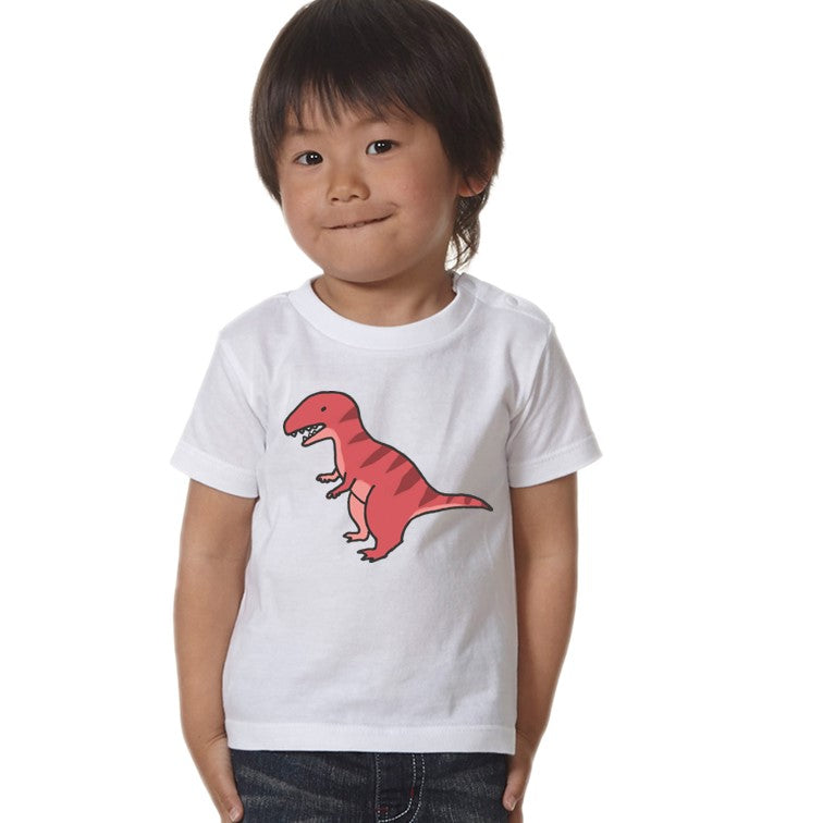 かわいい恐竜のキッズ/ベビーTシャツ半袖Tシャツ【ティラノサウルス】おもしろTシャツ ネタTシャツ