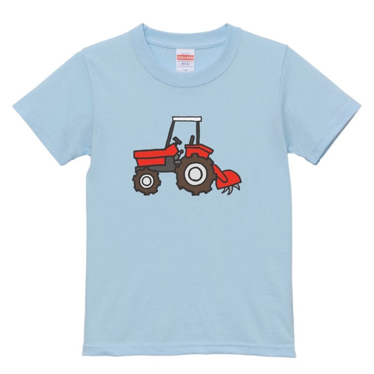 はたらくくるまのキッズ/ベビーTシャツ半袖Tシャツ【トラクター】おもしろTシャツ ネタTシャツ