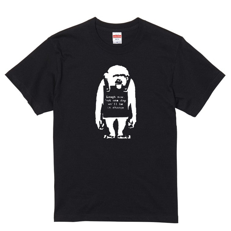 バンクシー半袖Tシャツ【今は笑え】おもしろTシャツ ネタTシャツ