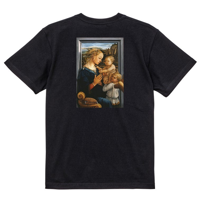 芸術系半袖Tシャツ【フィリッポ・リッピ「聖母子と二天使」】おもしろTシャツ ネタTシャツ