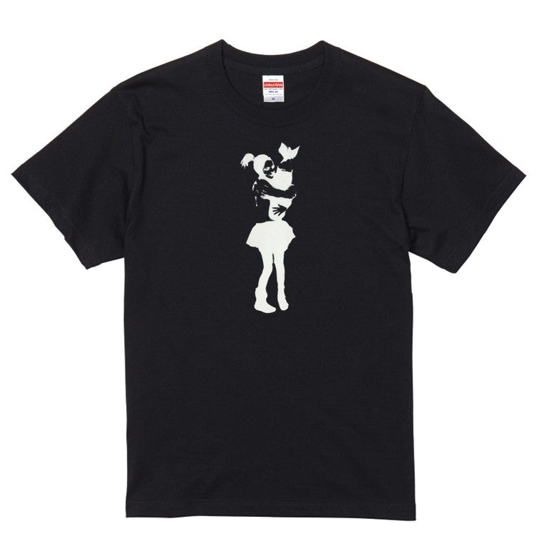 バンクシー半袖Tシャツ【少女と爆弾】おもしろTシャツ ネタTシャツ