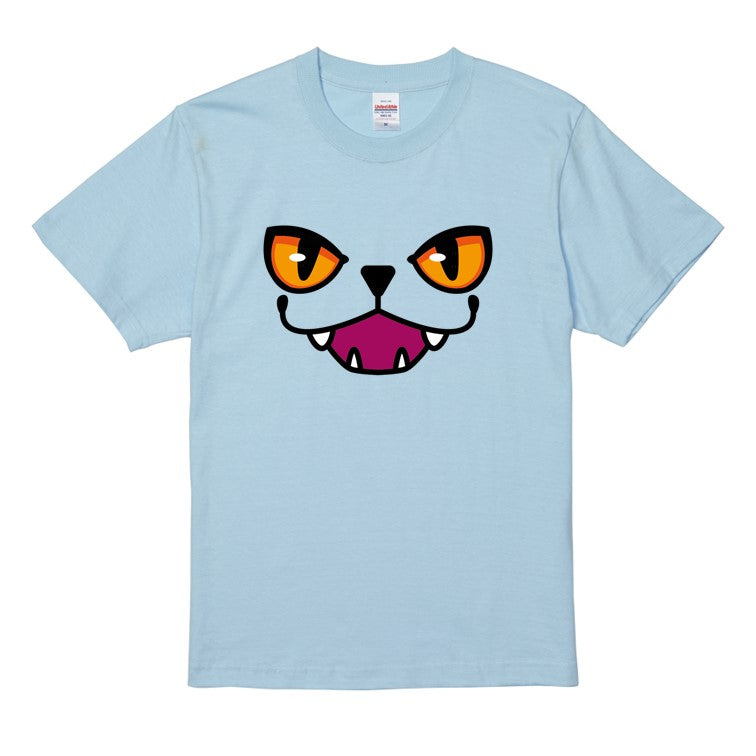 ハロウィンTシャツ半袖Tシャツ【ハロウィンねこフェイス開け口】おもしろTシャツ ネタTシャツ