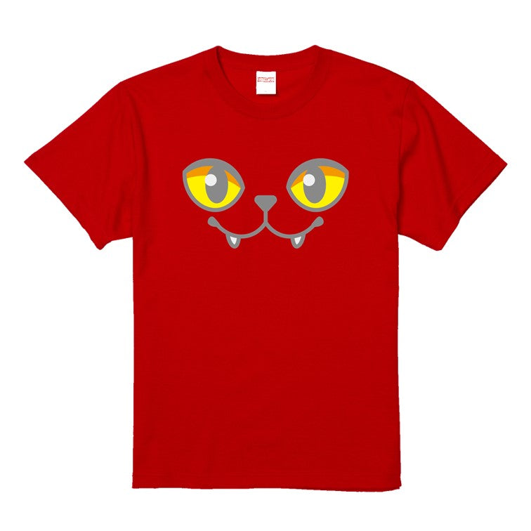 ハロウィンTシャツ半袖Tシャツ【ハロウィンねこフェイス閉じ口】おもしろTシャツ ネタTシャツ