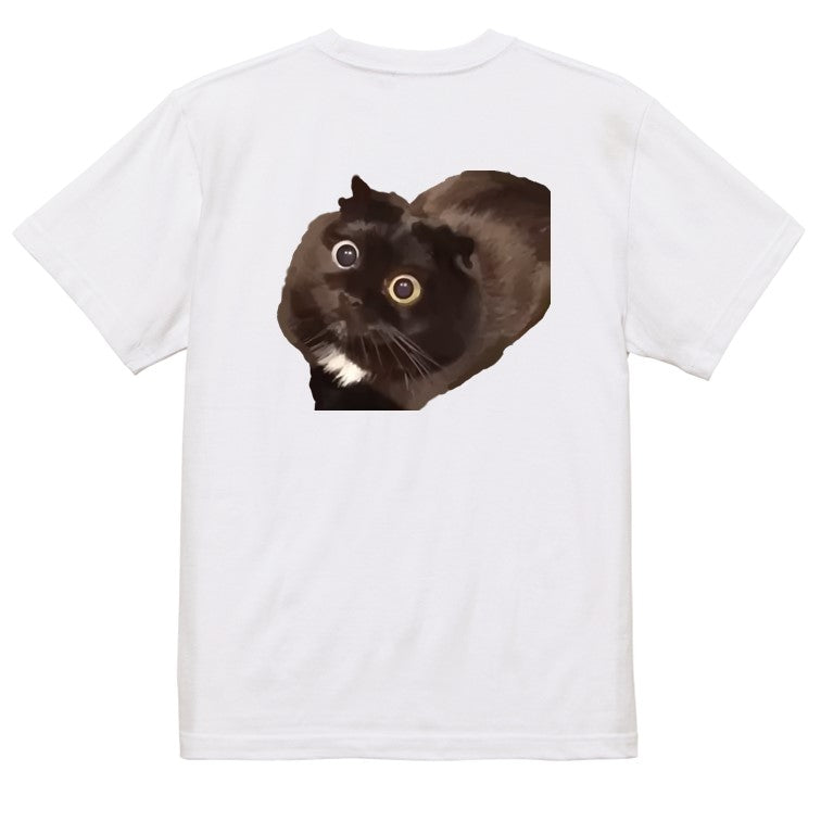 猫ミーム半袖Tシャツ【ビックリ猫】おもしろTシャツ ネタTシャツ