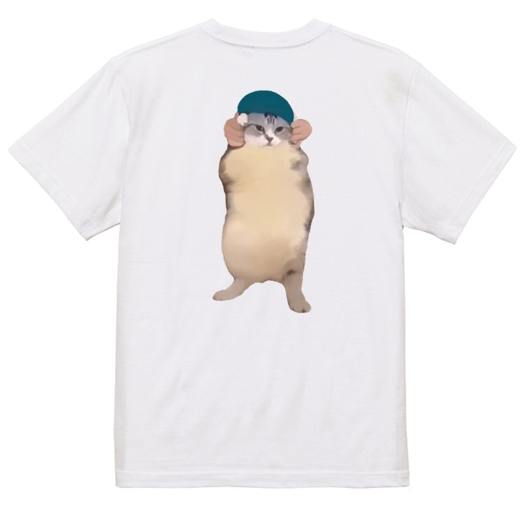 猫ミーム半袖Tシャツ【ダンス猫】おもしろTシャツ ネタTシャツ