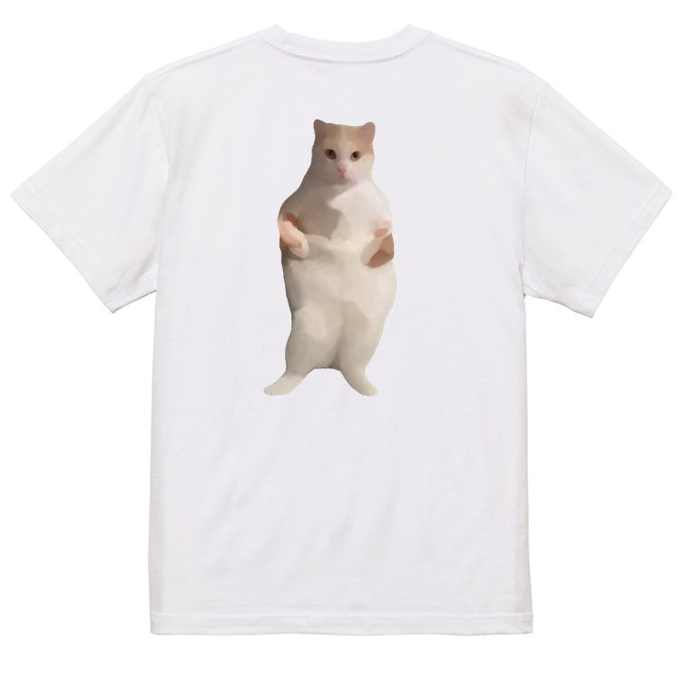 猫ミーム半袖Tシャツ【EDMを踊る猫】おもしろTシャツ ネタTシャツ