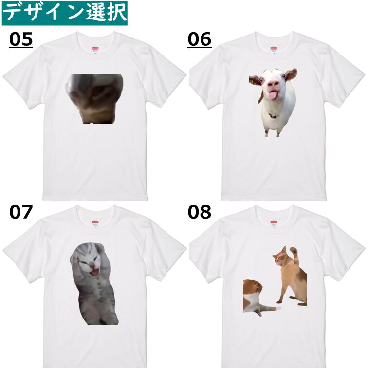 猫ミーム半袖Tシャツ【選べる26種おもしろ猫ミームTシャツ】おもしろTシャツ ネタTシャツ チピチャパ ハッピーハッピー うるさいヤギ hah は? バナナ猫