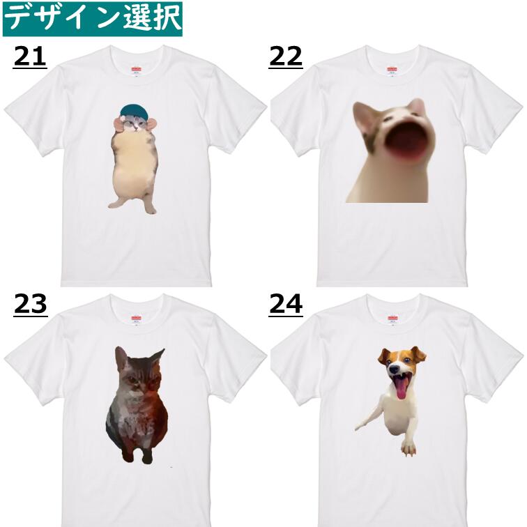 猫ミーム半袖Tシャツ【選べる26種おもしろ猫ミームTシャツ】おもしろTシャツ ネタTシャツ チピチャパ ハッピーハッピー うるさいヤギ hah は? バナナ猫
