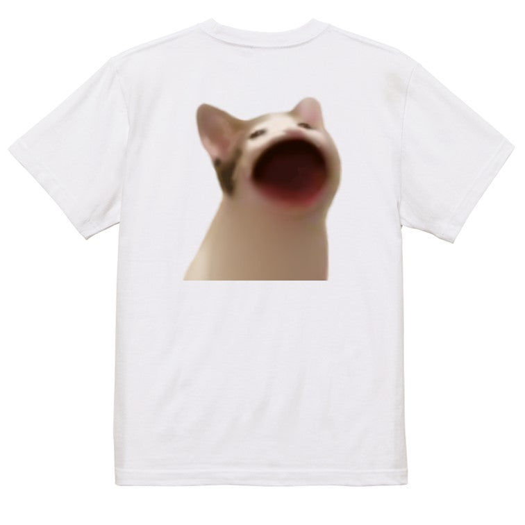 猫ミーム半袖Tシャツ【パクパク猫】おもしろTシャツ ネタTシャツ