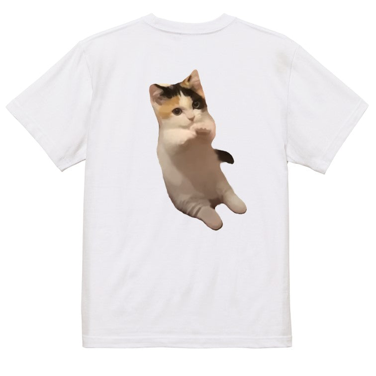 猫ミーム半袖Tシャツ【パタパタ子猫】おもしろTシャツ ネタTシャツ