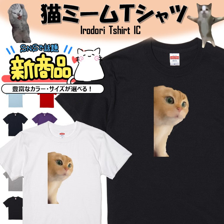 猫ミーム半袖Tシャツ【説教猫】おもしろTシャツ ネタTシャツ
