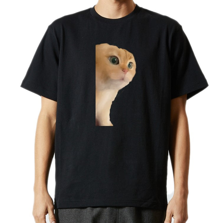 猫ミーム半袖Tシャツ【説教猫】おもしろTシャツ ネタTシャツ