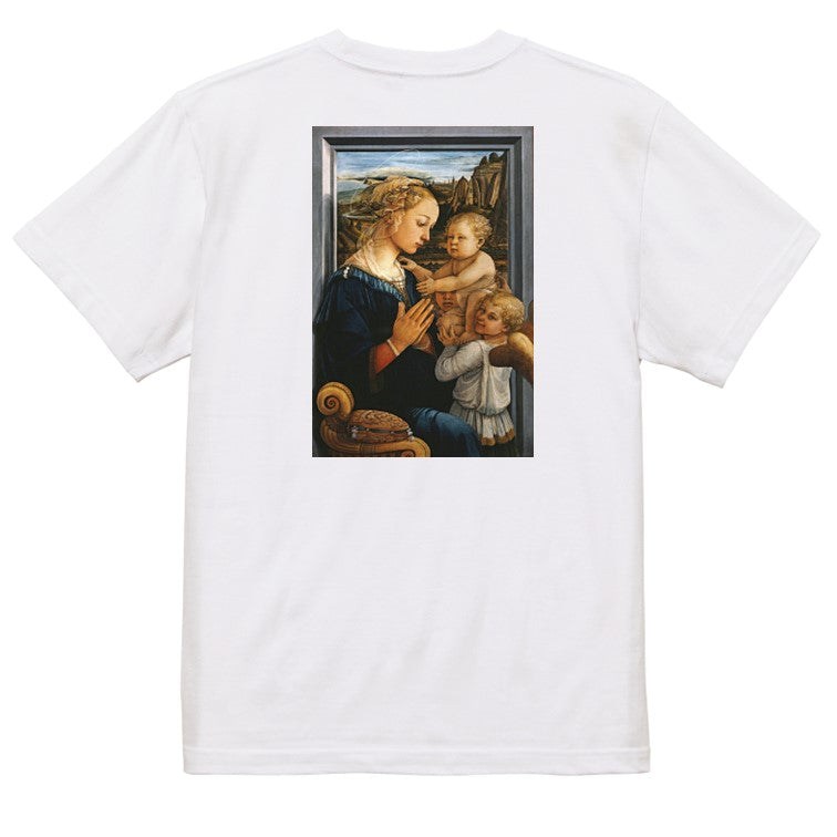 芸術系半袖Tシャツ【フィリッポ・リッピ「聖母子と二天使」】おもしろTシャツ ネタTシャツ