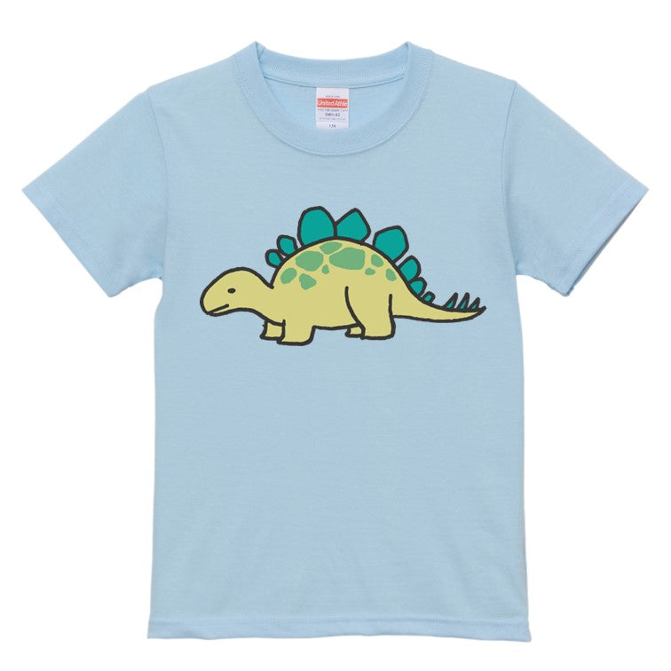 かわいい恐竜のキッズ/ベビーTシャツ半袖Tシャツ【ステゴサウルス】おもしろTシャツ ネタTシャツ