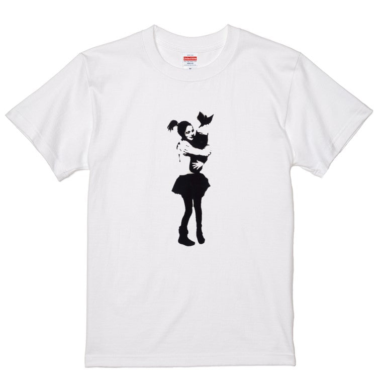 バンクシー半袖Tシャツ【少女と爆弾】おもしろTシャツ ネタTシャツ