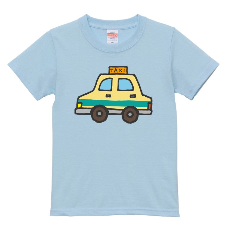 はたらくくるまのキッズ/ベビーTシャツ半袖Tシャツ【タクシー】おもしろTシャツ ネタTシャツ