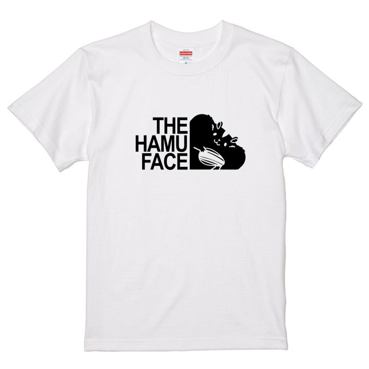 イラスト系半袖Tシャツ【THE HAMU FACE Tシャツ】おもしろTシャツ ネタTシャツ
