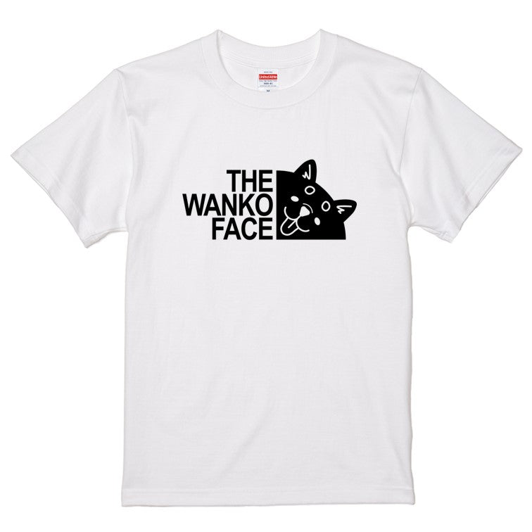 イラスト系半袖Tシャツ【THE WANKO FACE Tシャツ】おもしろTシャツ ネタTシャツ