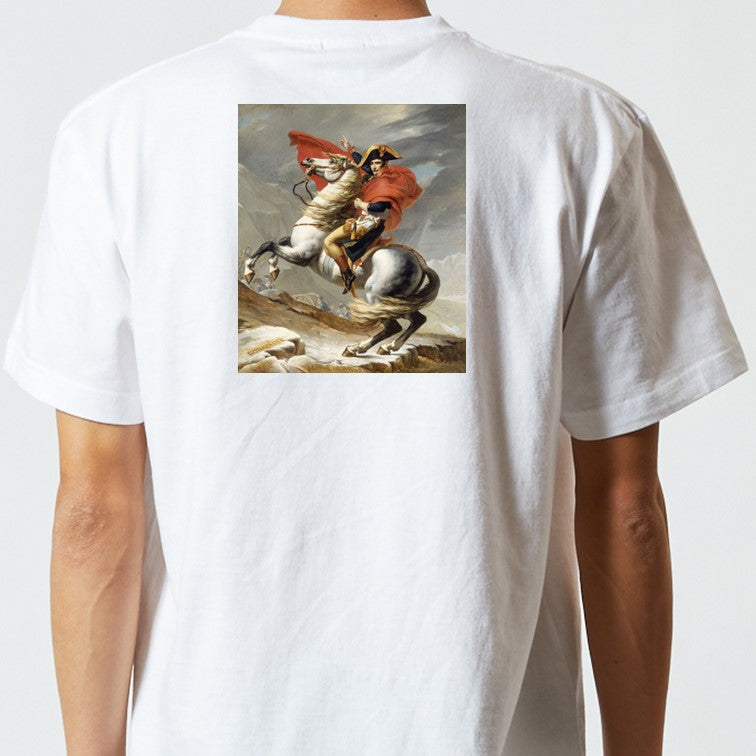 芸術系半袖Tシャツ【ダヴィッド「サン・ベルナール峠を越えるナポレオン」】おもしろTシャツ ネタTシャツ