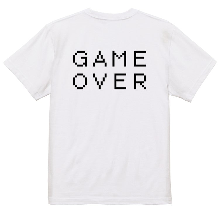 ファミコン風ゲーム系半袖Tシャツ【GAMEOVER】おもしろTシャツ　ネタTシャツ