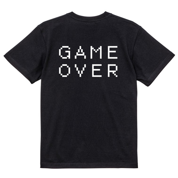 ファミコン風ゲーム系半袖Tシャツ【GAMEOVER】おもしろTシャツ　ネタTシャツ