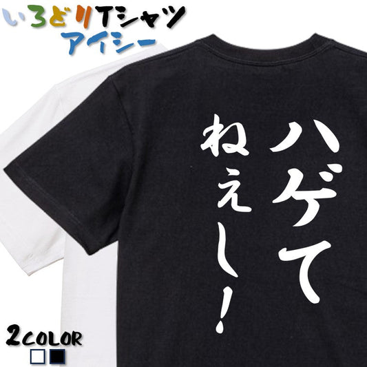 筆文字ハゲ系半袖Tシャツ【ハゲてねぇし！(筆文字)】おもしろTシャツ　ネタTシャツ