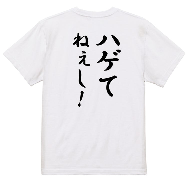 筆文字ハゲ系半袖Tシャツ【ハゲてねぇし！(筆文字)】おもしろTシャツ　ネタTシャツ