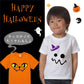 ハロウィンTシャツ半袖Tシャツ【ハロウィンねこフェイス開け口】おもしろTシャツ　ネタTシャツ