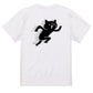 猫好きのための猫イラスト半袖Tシャツ【走り込みをする陸上猫】おもしろTシャツ　ネタTシャツ