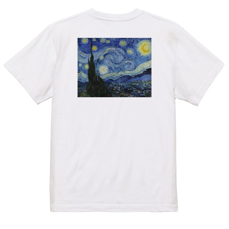 芸術系半袖Tシャツ【ゴッホ「星月夜」】おもしろTシャツ　ネタTシャツ