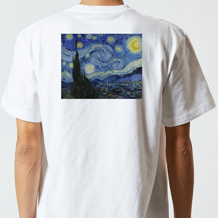 芸術系半袖Tシャツ【ゴッホ「星月夜」】おもしろTシャツ　ネタTシャツ