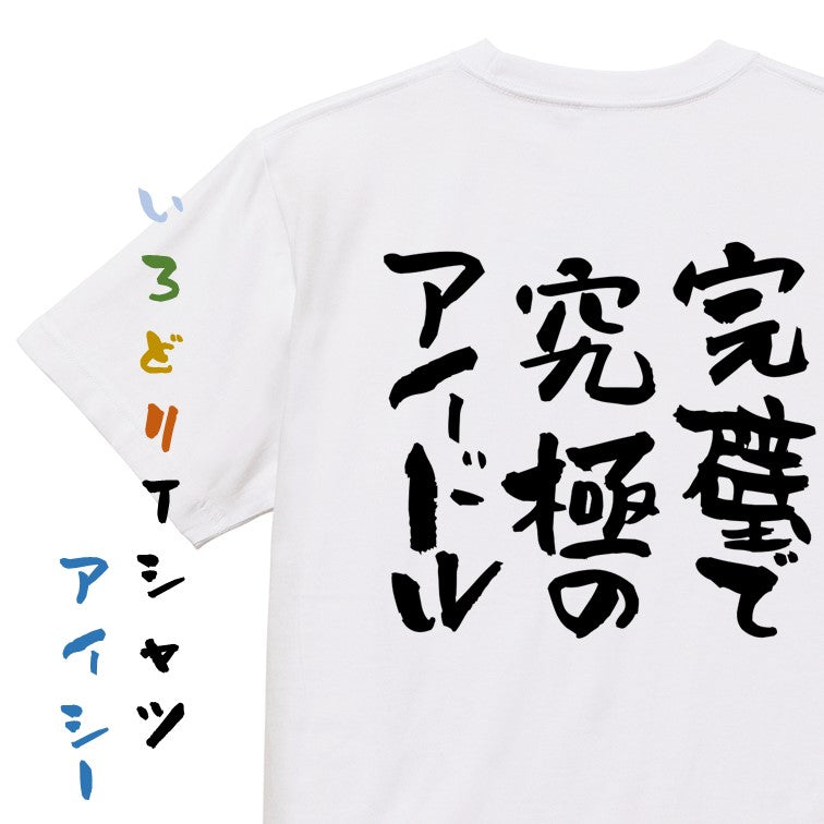 ネタ系半袖Tシャツ【完璧で究極のアイドル】おもしろTシャツ　ネタTシャツ