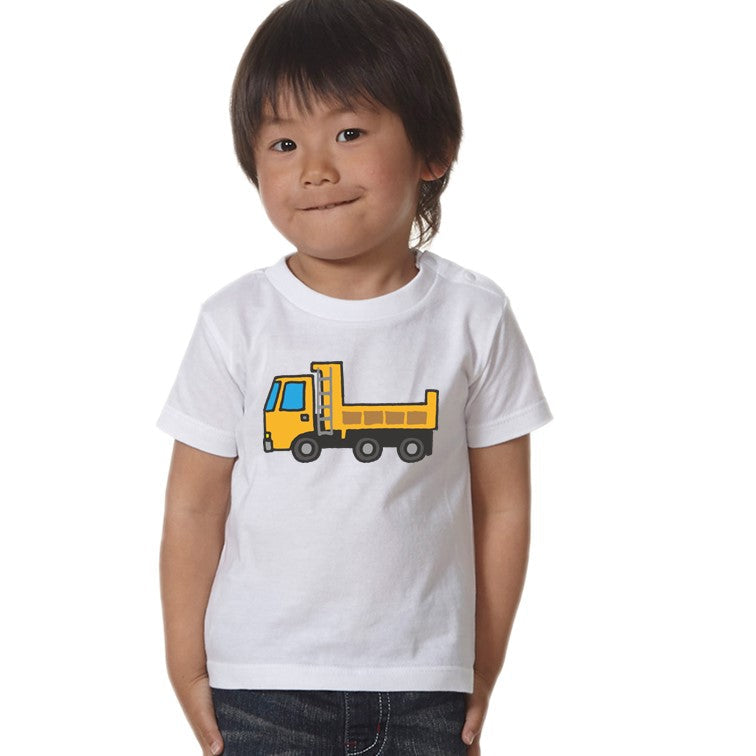 はたらくくるまのキッズ/ベビーTシャツ半袖Tシャツ【ダンプカー】おもしろTシャツ　ネタTシャツ