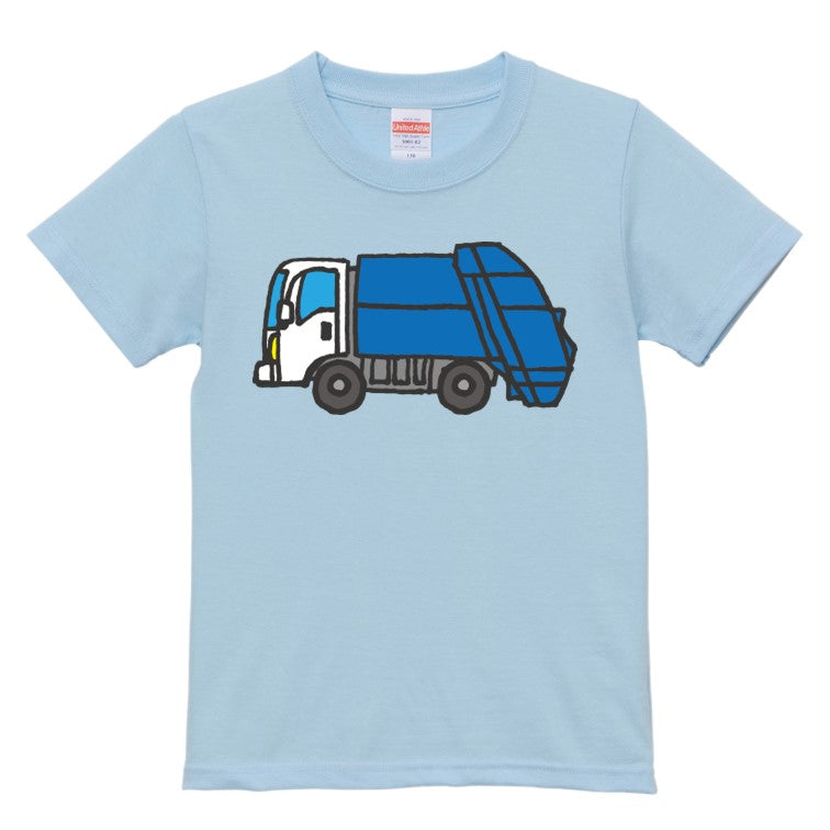 はたらくくるまのキッズ/ベビーTシャツ半袖Tシャツ【ゴミ収集車】おもしろTシャツ　ネタTシャツ