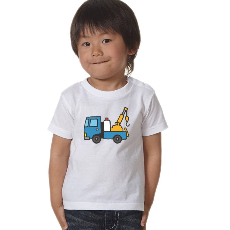 はたらくくるまのキッズ/ベビーTシャツ半袖Tシャツ【レッカー車】おもしろTシャツ　ネタTシャツ