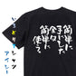 脱力系半袖Tシャツ【簡単に手にした金は簡単に使う。】おもしろTシャツ　ネタTシャツ