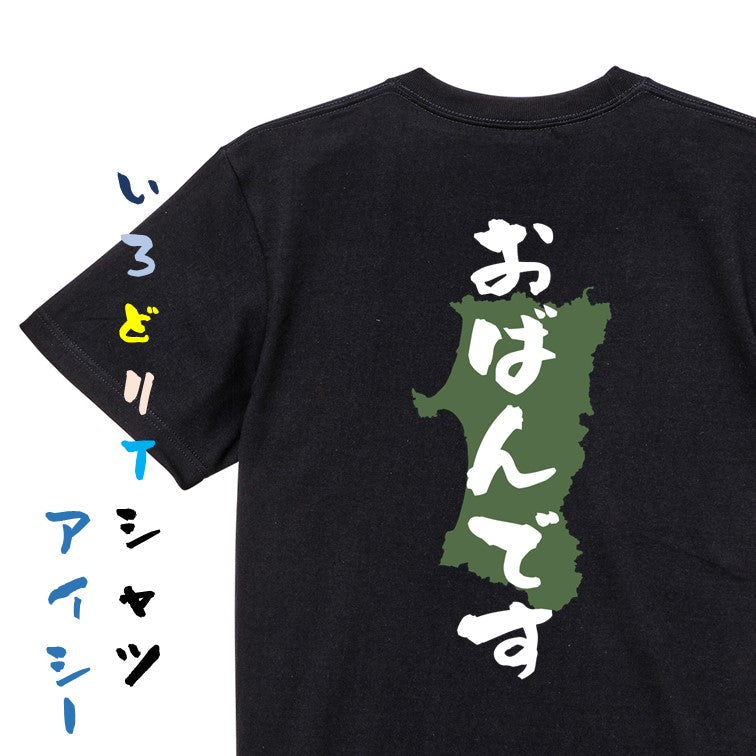 方言系半袖Tシャツ【おばんです 秋田県】おもしろTシャツ　ネタTシャツ