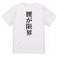 明朝体ネタ系半袖Tシャツ【腰が限界(明朝体)】おもしろTシャツ　ネタTシャツ